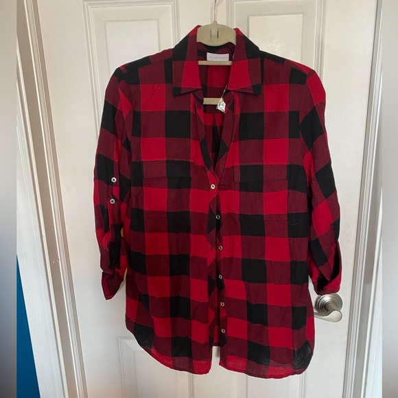 NWT New York & Company Buffalo plaid shirt - Picture 1 of 6